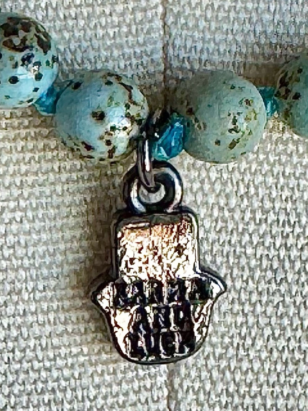 Karma and Luck Groovy Turquoise Mala Beads - Picture 4 of 6